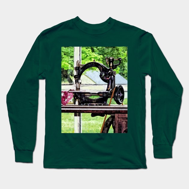 Sewing Machine in Window Long Sleeve T-Shirt by SusanSavad